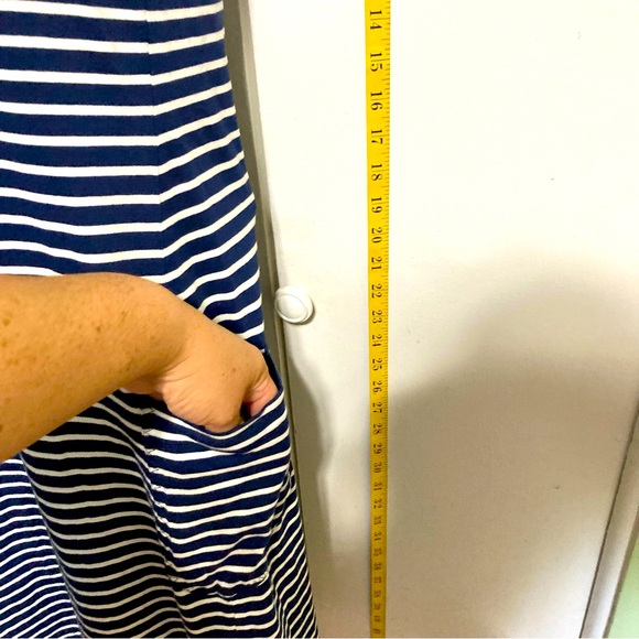 TOAD and CO Marley Blue and White Nautical Striped Short Sleeve Pocket Dress - Picture 4 of 13